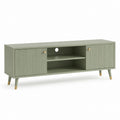 Mobile TV con 2 ante verde salvia in MDF 140 x 40 x 60 cm