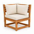 Poltrona da giardino ad angolo in legno massello di acacia beige 80 x 80 x 80 cm