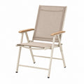 Sedia da giardino pieghevole reclinabile beige in acciaio e textilene 58 x 65 x 108 cm