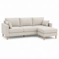 Divano angolare 3 posti con chaise longue destra beige in poliestere 238 x 150 x 85 cm