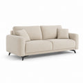 Divano 3 posti beige in poliestere rettangolare 220 x 95 x 85 cm