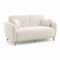Divano 2 posti beige in tessuto bouclé di poliestere forma arrotondata 170 x 90 x 85 cm