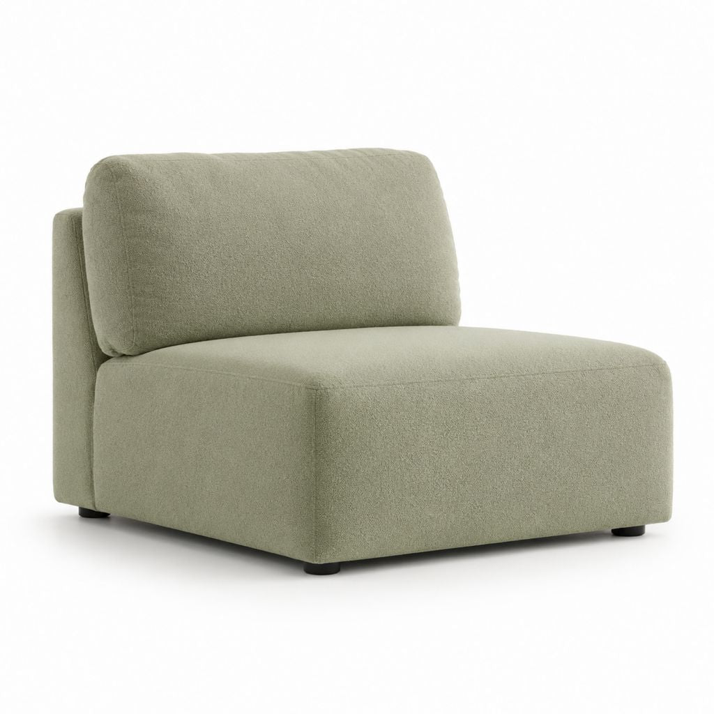 Divano modulare senza braccioli verde in poliestere rettangolare 90 x 95 x 75 cm
