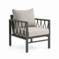 Poltrona da giardino con braccioli grigio antracite in alluminio e corda 72 x 75 x 78 cm