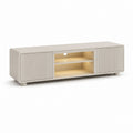 Mobile TV con ante scorrevoli beige in MDF 160 x 40 x 50 cm