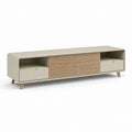 Mobile TV beige e rovere in MDF e legno massello 180 x 40 x 55 cm